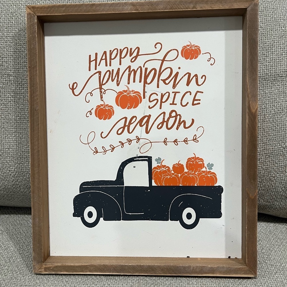 Pumpkin Spice Season Art Print with Black Truck